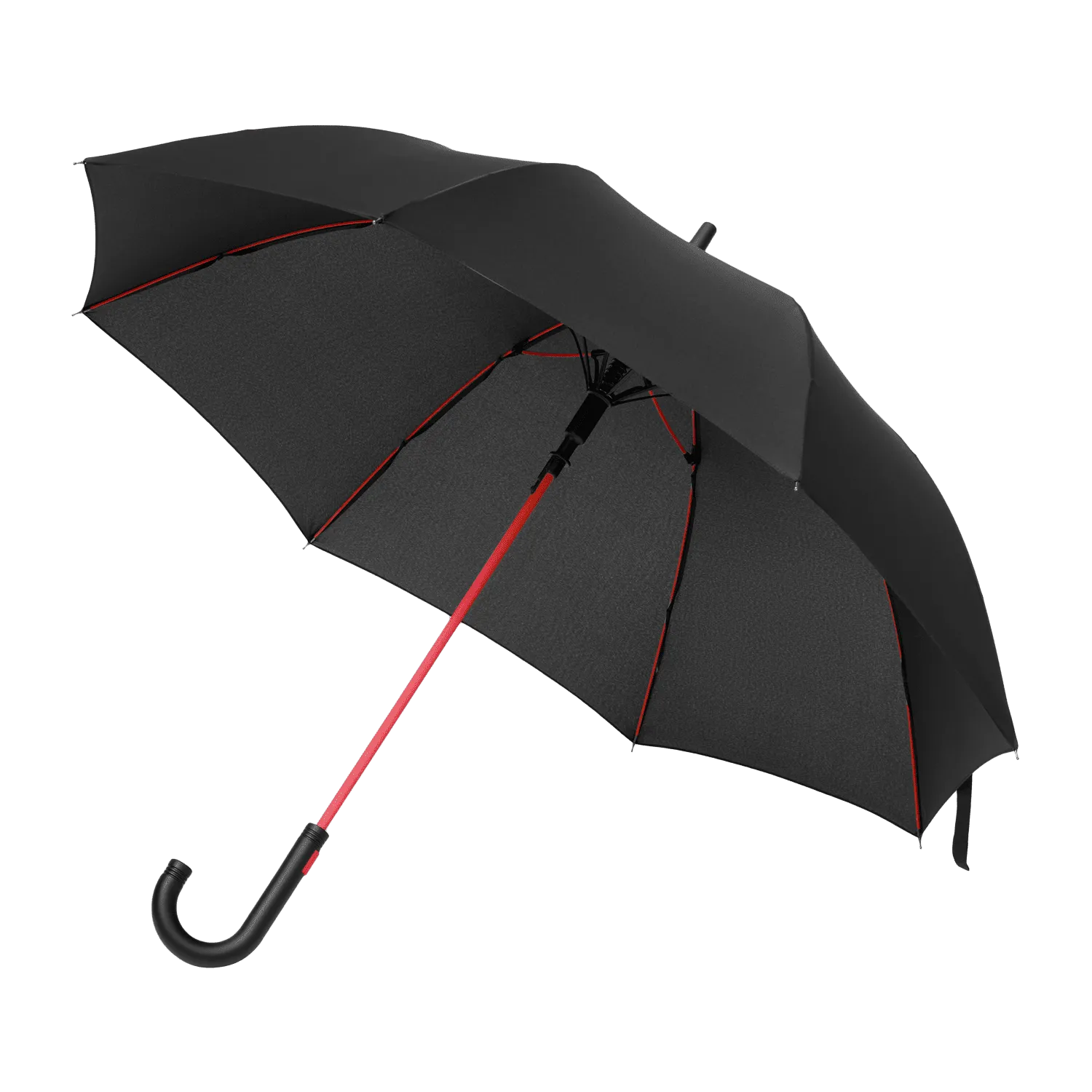 Зонт-трость Квантум (Quantum), черный/красный