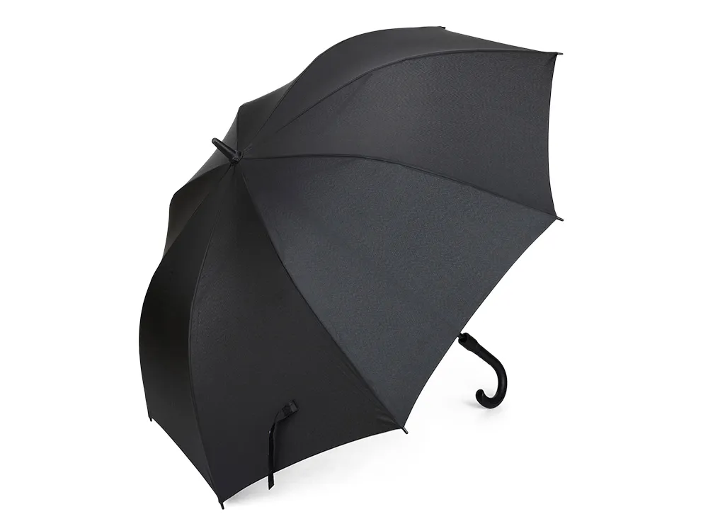 Зонт трость мужской TORBER, полуавтомат, черный, каркас файбергласс, эпонж, пластиковая ручка, диаметр 120 см