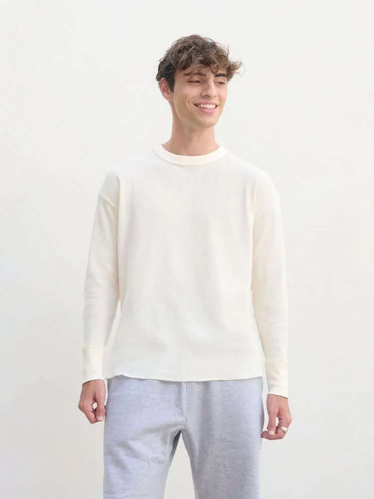 Футболка с длинным рукавом Thermal T, бежевая (неокрашенная), размер S