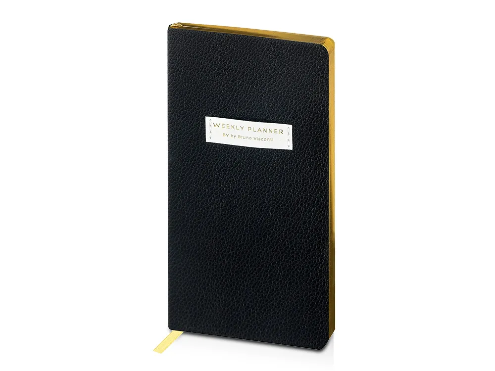 Еженедельник недатированный А6 "Black" с нашивкой, черный