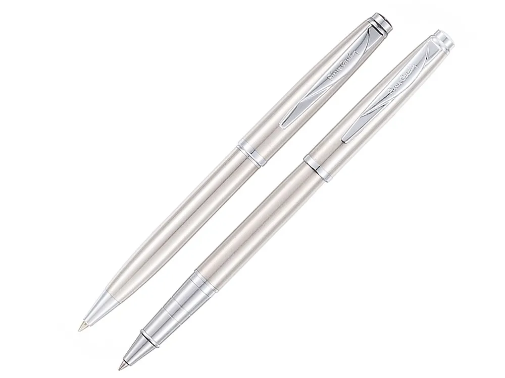Набор Pierre Cardin PEN&PEN: ручка шариковая + роллер. Цвет - серебристый. Упаковка Е.