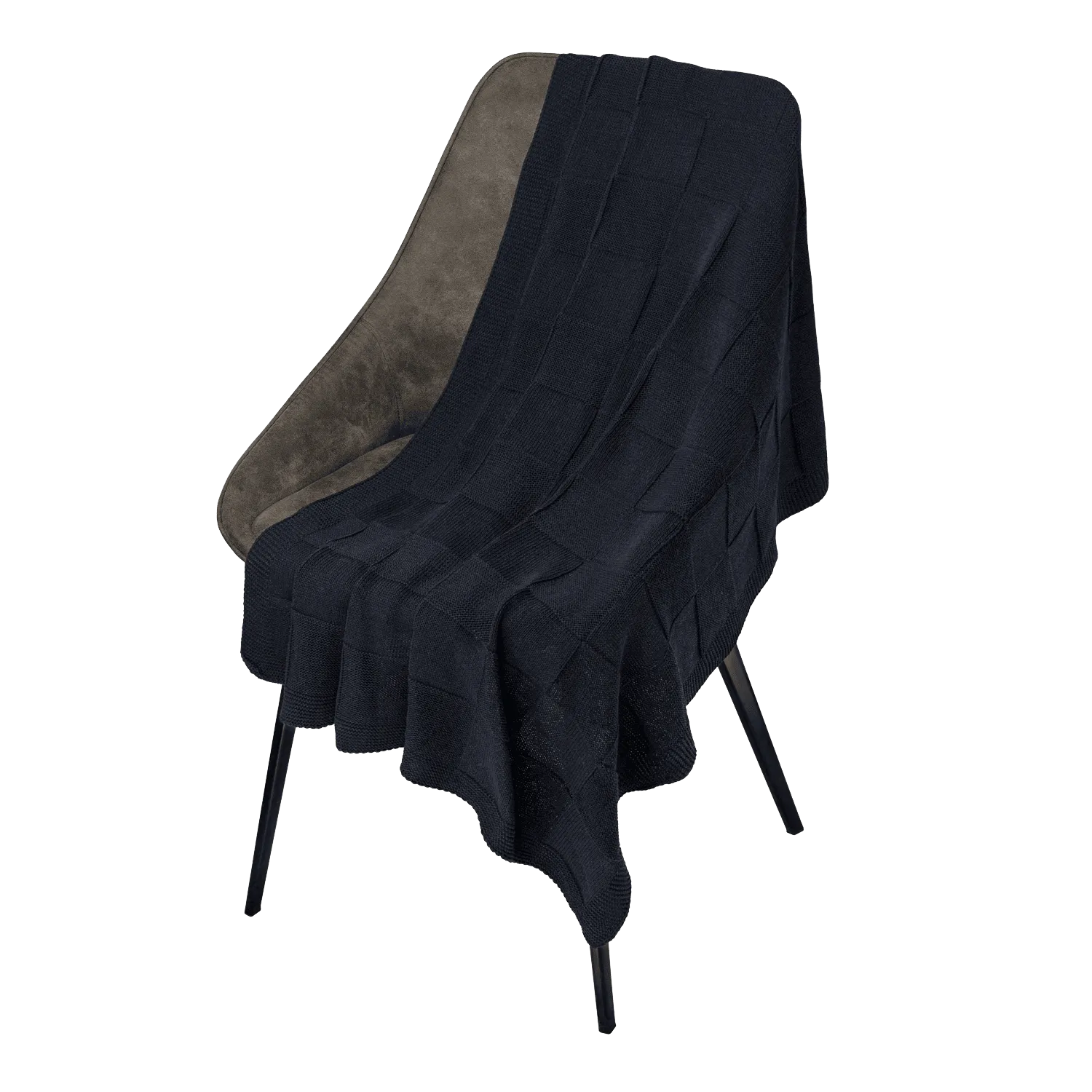 Плед Селла (Cella) вязаный, синий (без подарочной коробки)