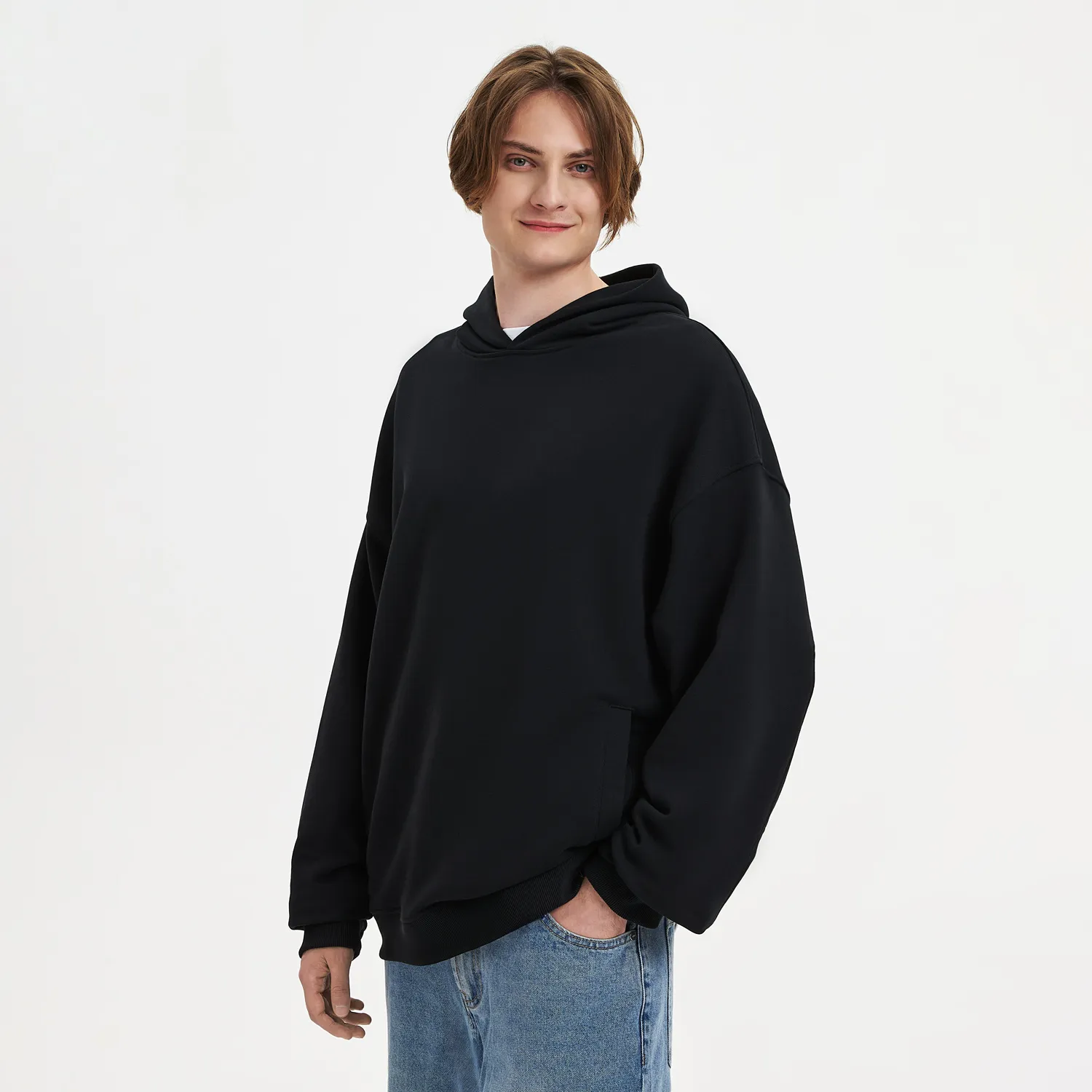 Худи оверсайз унисекс Фьюжн (Fusion), черный, размер XL/2XL