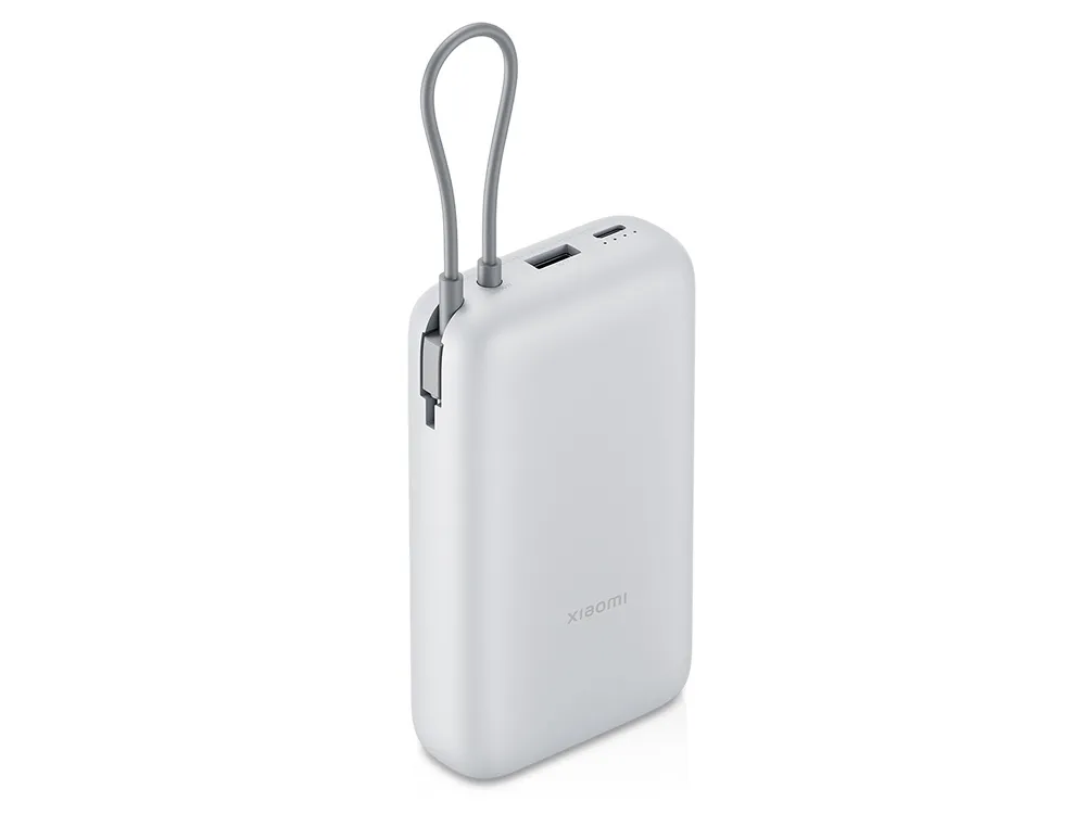 Внешний аккумулятор с встроенным кабелем Xiaomi Power Bank 20000mAh (Integrated Cable) GL Light Gray