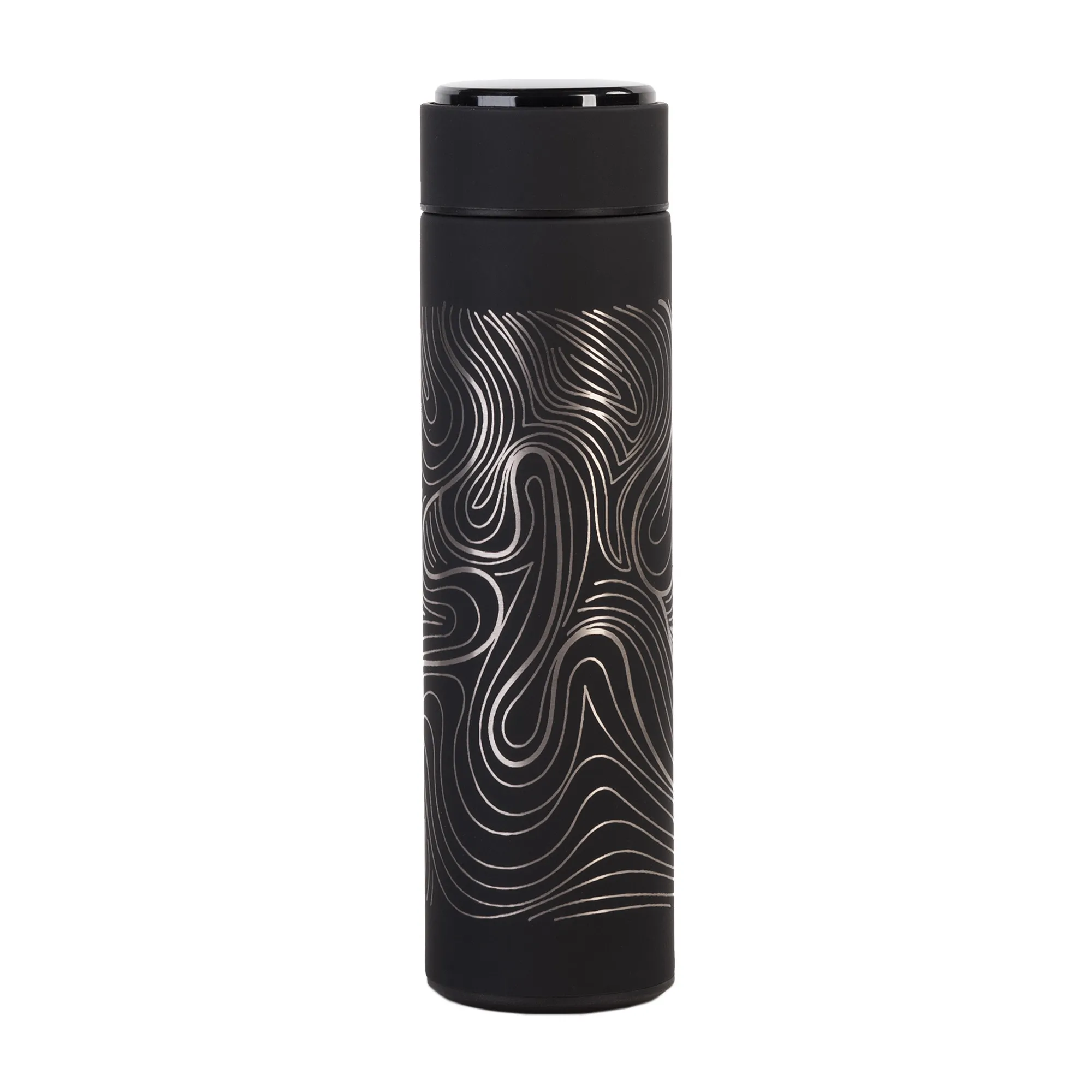 Термос "Бостон next" 500 мл с индикацией температуры, soft touch, сменная батарейка черный