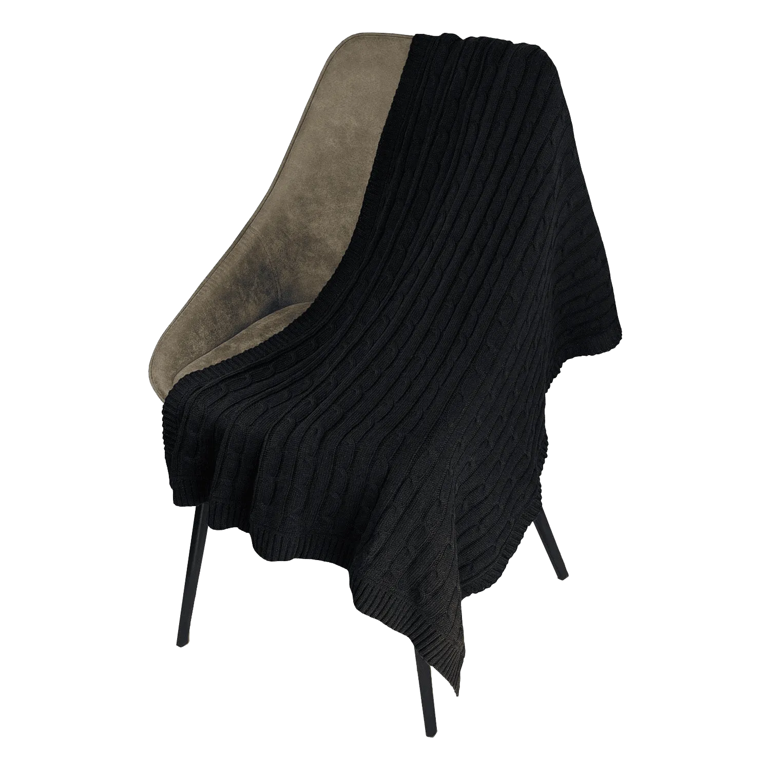 Плед Фадо (Fado) вязаный, темно-синий (без подарочной коробки)