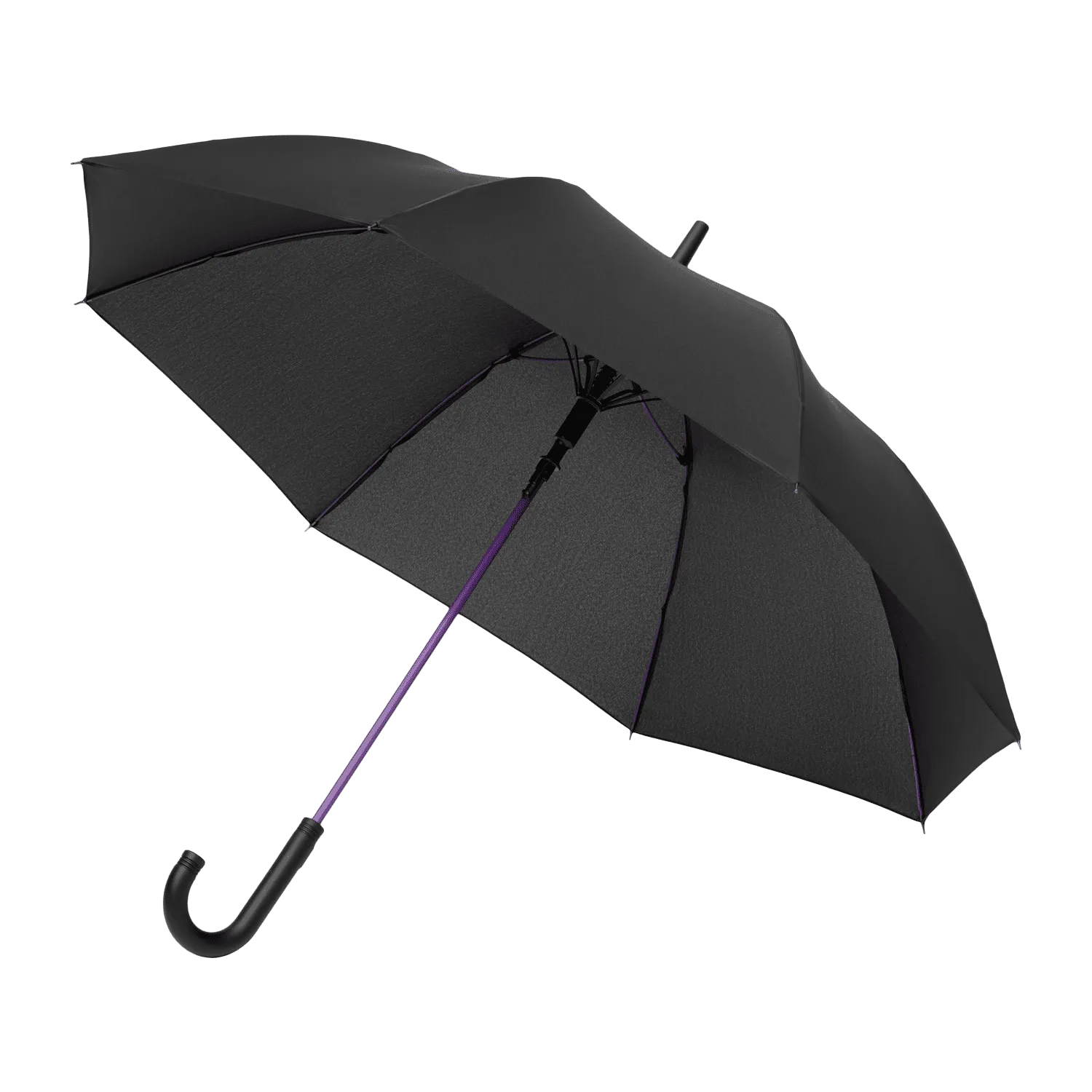 Зонт-трость Квантум (Quantum), черный/фиолетовый