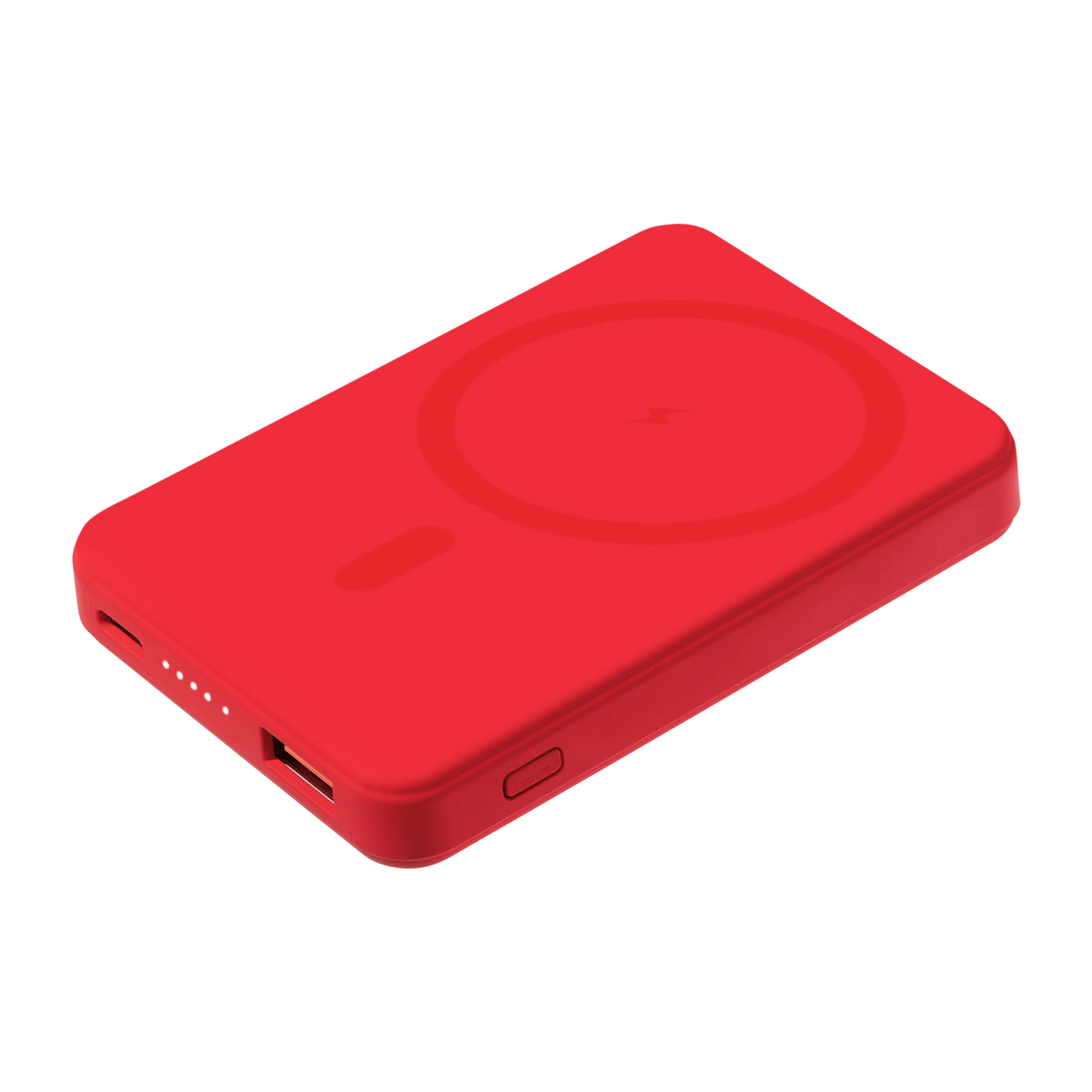 Внешний аккумулятор Ларго PD (Largo PD) 5000mAh с функцией беспроводной зарядки 15W, красный