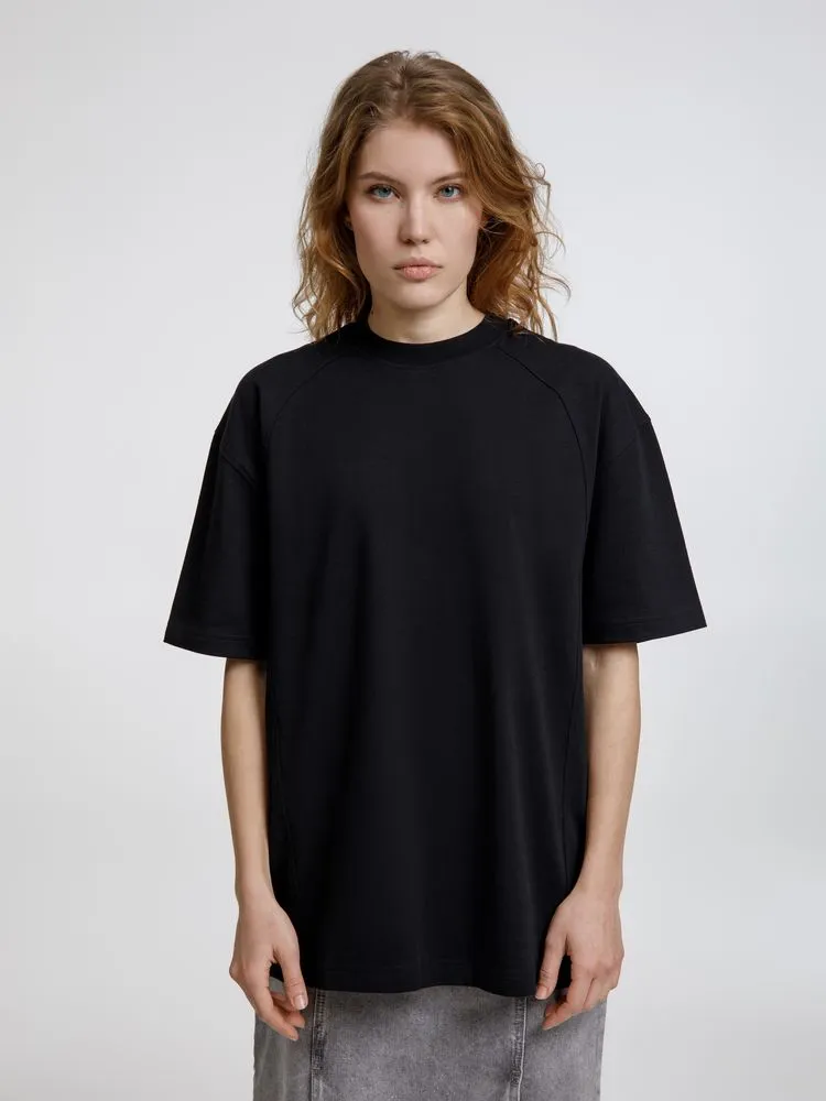 Футболка оверсайз унисекс Sideline, черная, размер XS/S