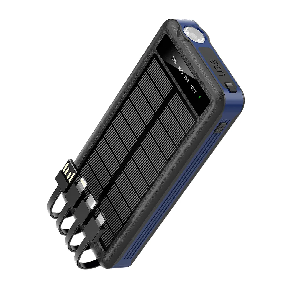 Внешний аккумулятор Xyron с солнечной панелью, 10000 mAh, синий