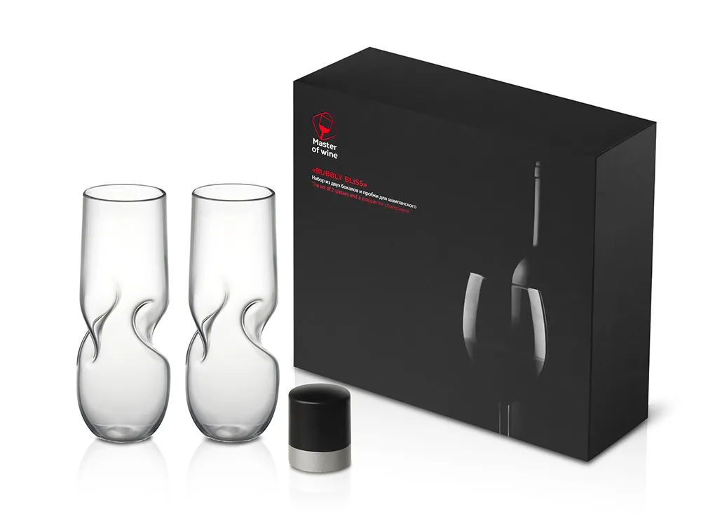 Набор из двух бокалов и пробки для шампанского "Bubbly Bliss"