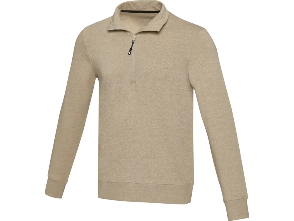 Tin унисекс-свитер с молнией на четверть из переработанных материалов Aware™ - Oatmeal
