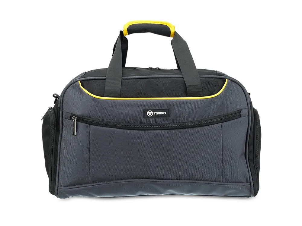 Сумка спортивная TORBER, серый, полиэстер, 48 х 24 х 30 см