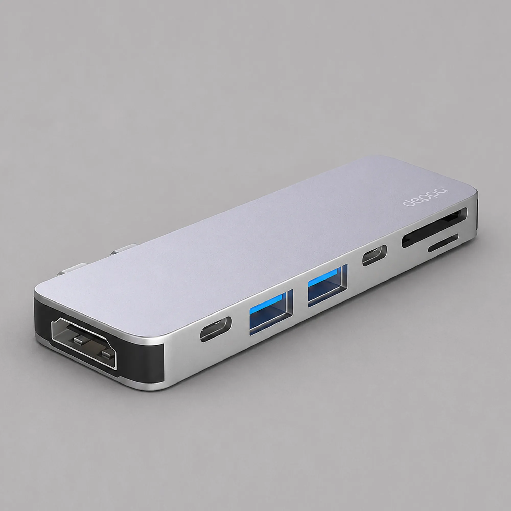 USB-C адаптер для MacBook 7-в-1, серебро, Deppa