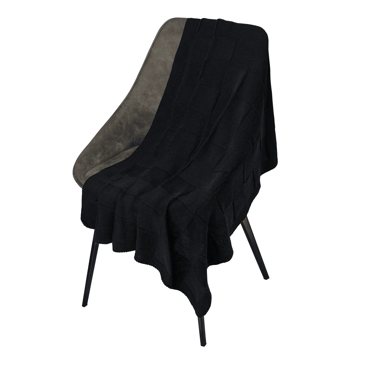 Плед Селла (Cella) вязаный, темно-синий (без подарочной коробки)