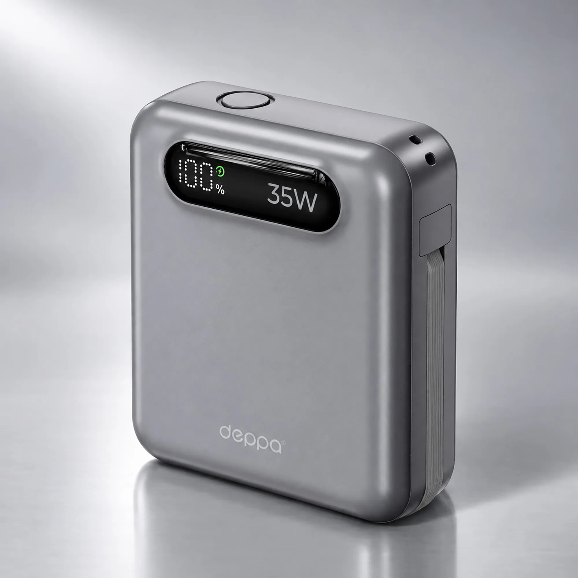 Внешний АКБ NRG Turbo Cable 10000 mAh, 35Вт, графит, Deppa