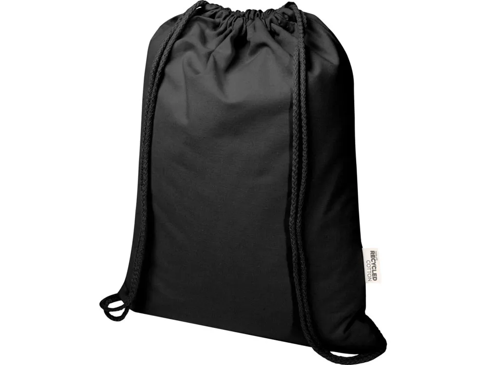 Oregon Blend сумка на шнурке из переработанного материала сертифицированного согласно GRS, плотностью 140 г/м², объемом 5 л - Черный