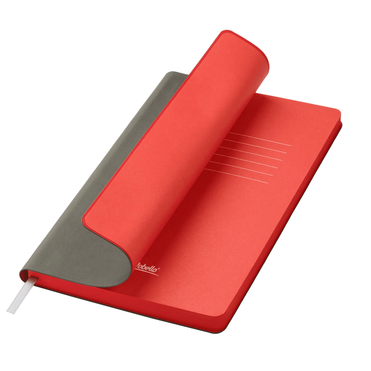 Ежедневник Латте софт-тач (Latte soft touch) недатированный, серый/красный