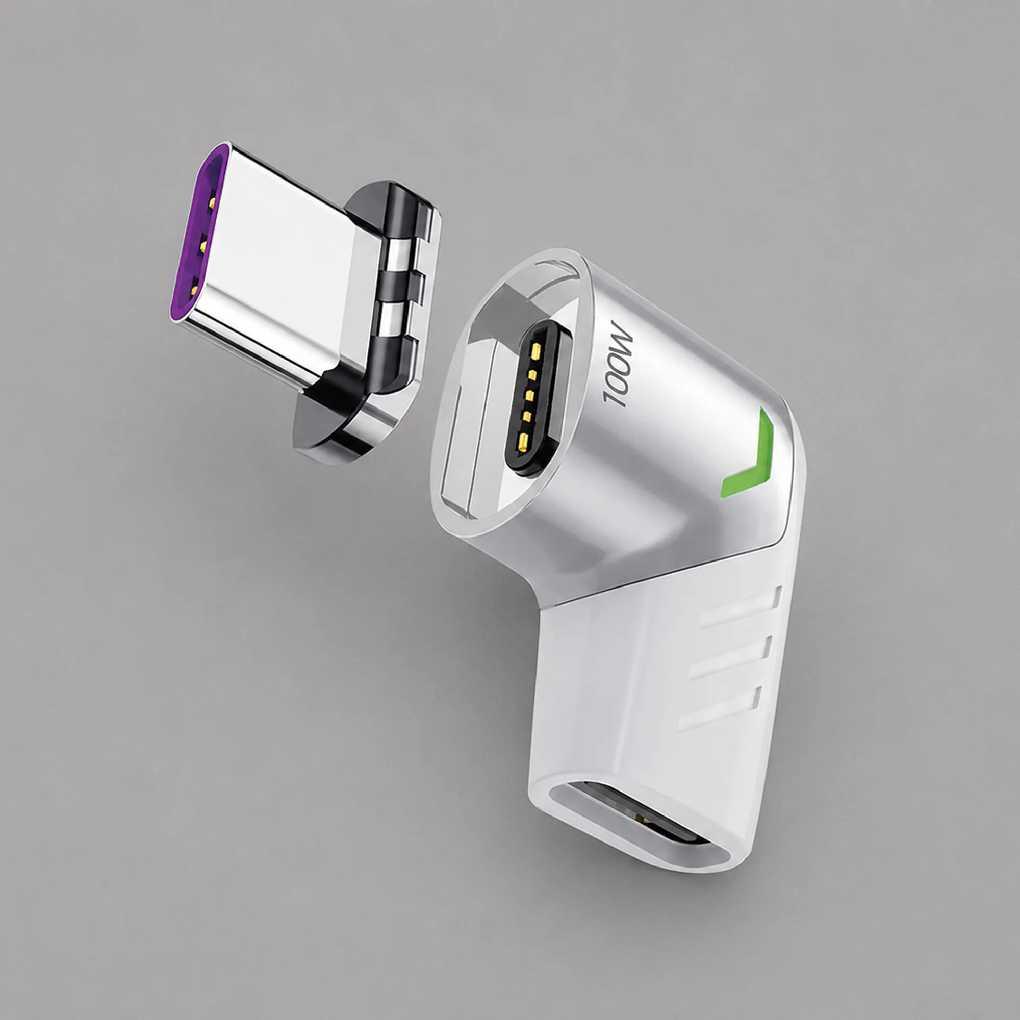 Адаптер USB-С - USB-C, магнитный, белый, Deppa