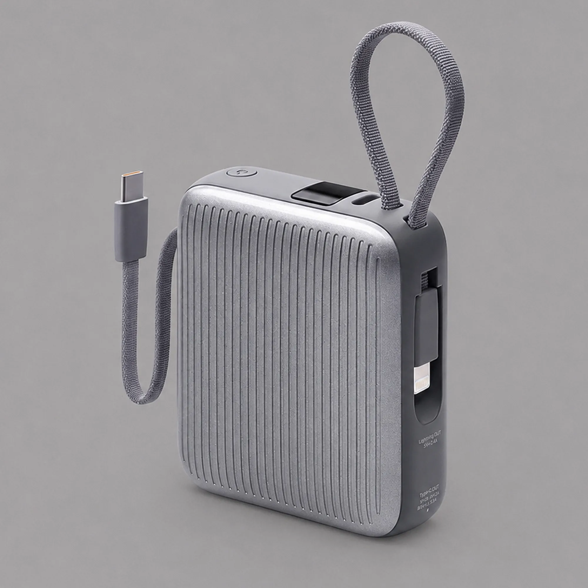 Внешний АКБ NRG Turbo Cable 10000 mAh, 22,5Вт, графит, Deppa