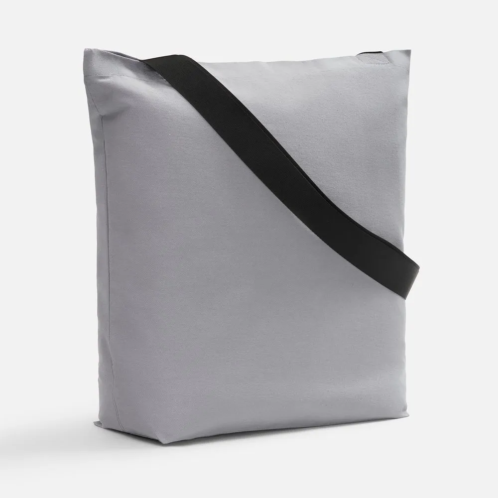 Шопер B5, серый с широкими черными ручками