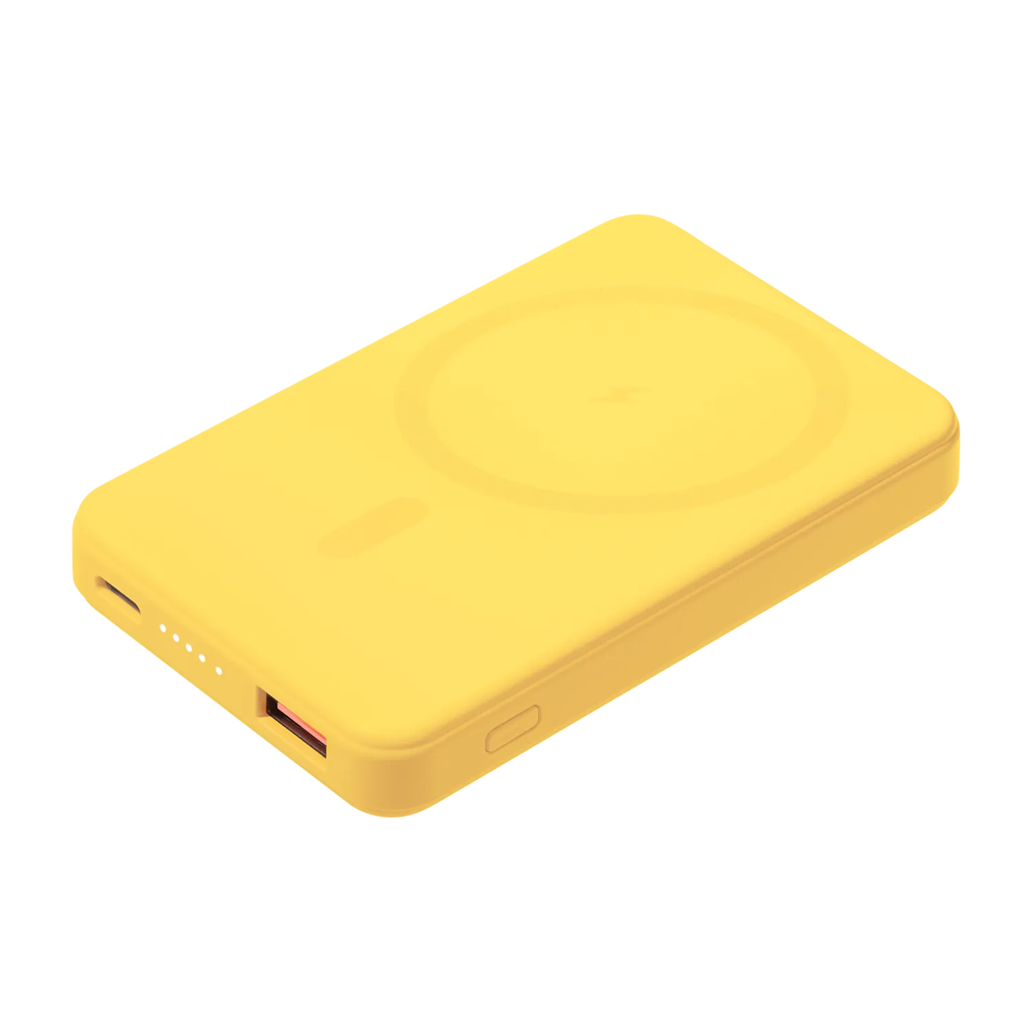 Внешний аккумулятор Largo PD 5000mAh с функцией беспроводной зарядки 15W, желтый