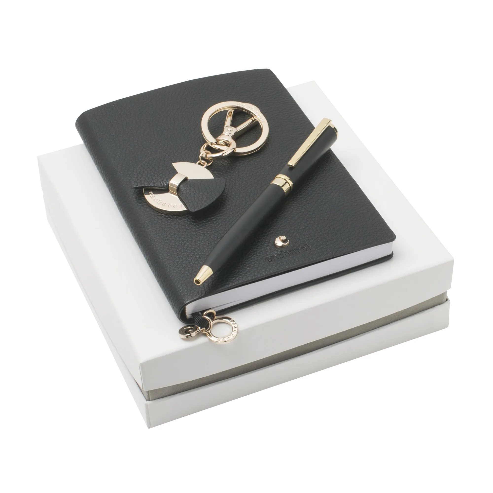 Набор (записная книжка А6, ручка шариковая, брелок) черный