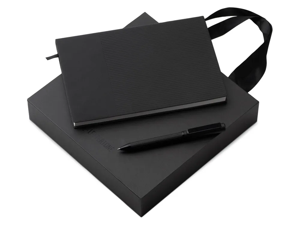 Набор блокнот в гибкой обложке А5 и металлическая шариковая ручка "Nabokov", черный