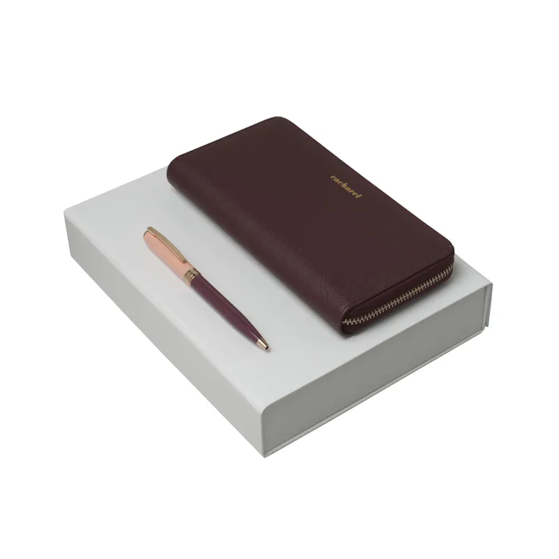 Набор Timeless (портмоне дамское, ручка шариковая) бордовый