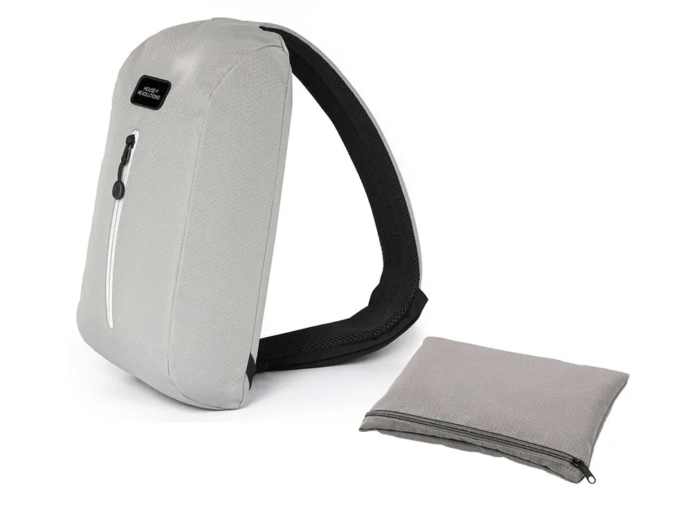 Сумка-слинг «Nomad» на одно плечо из водостойкого переработанного пластика, серый