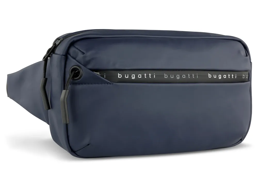 Сумка на пояс BUGATTI БЛАНК | BLANC, синяя, тарпаулин/полиэстер, 26х5,5х13,5 см