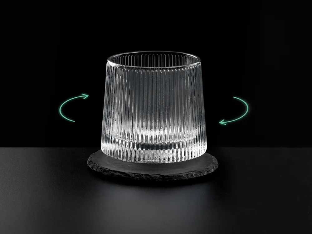 Вращающийся бокал для виски на сланцевом костере "Ventura"