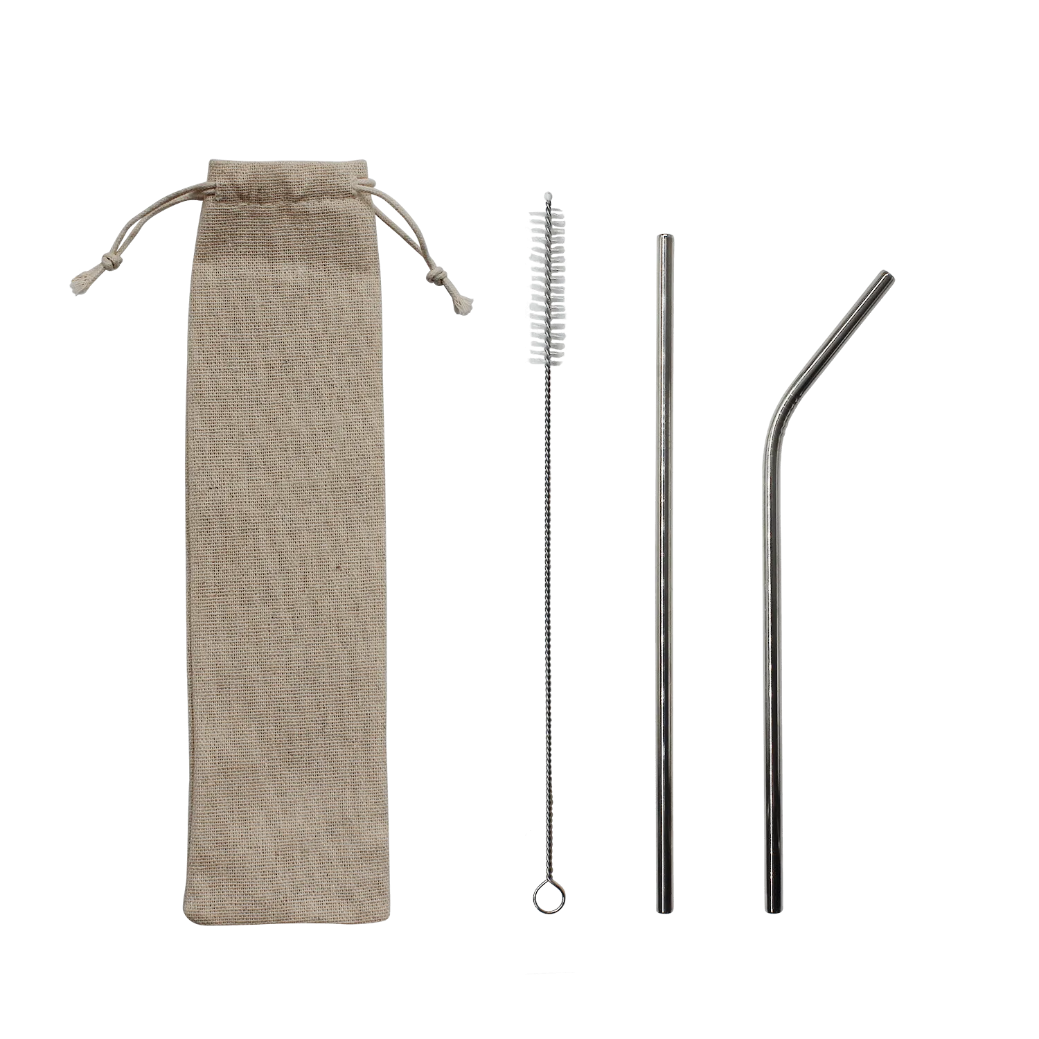 Набор многоразовых трубочек Оnlycofer white (стальной)