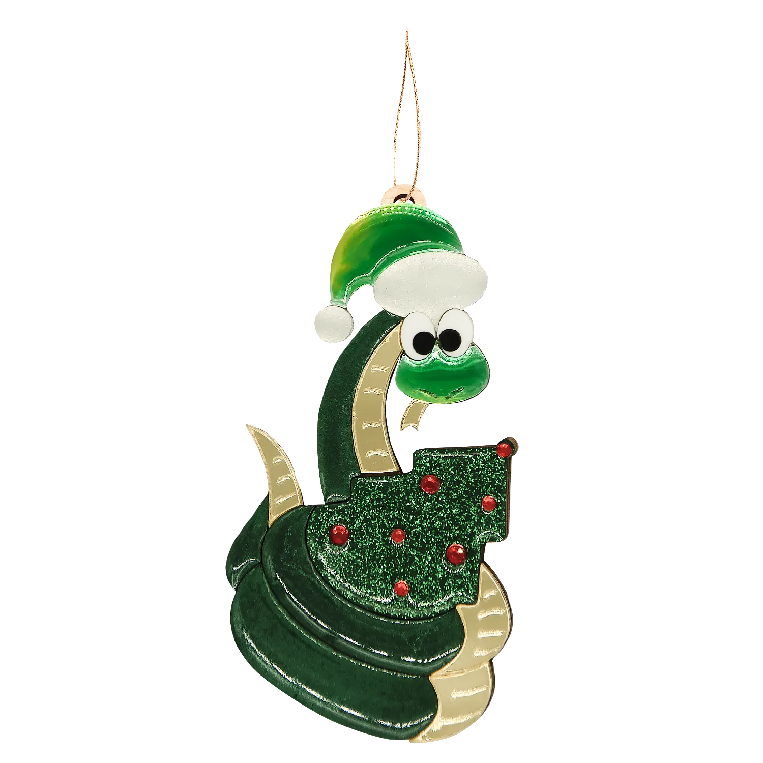 Ёлочная Игрушка Змея (зеленый)