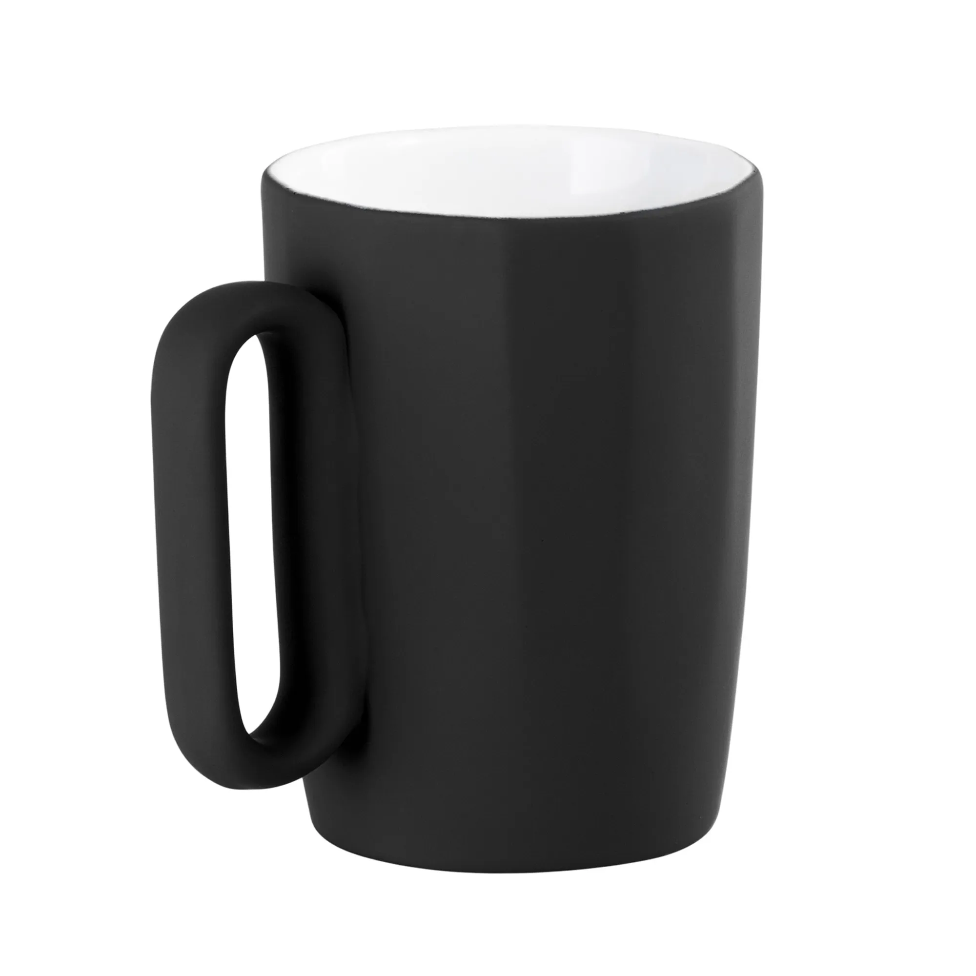 Кружка керамическая "Calypso" 250 мл, покрытие soft touch черный с белым