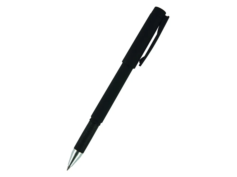 Ручка пластиковая гелевая «Egoiste Black» под персонализацию, черная, синие чернила