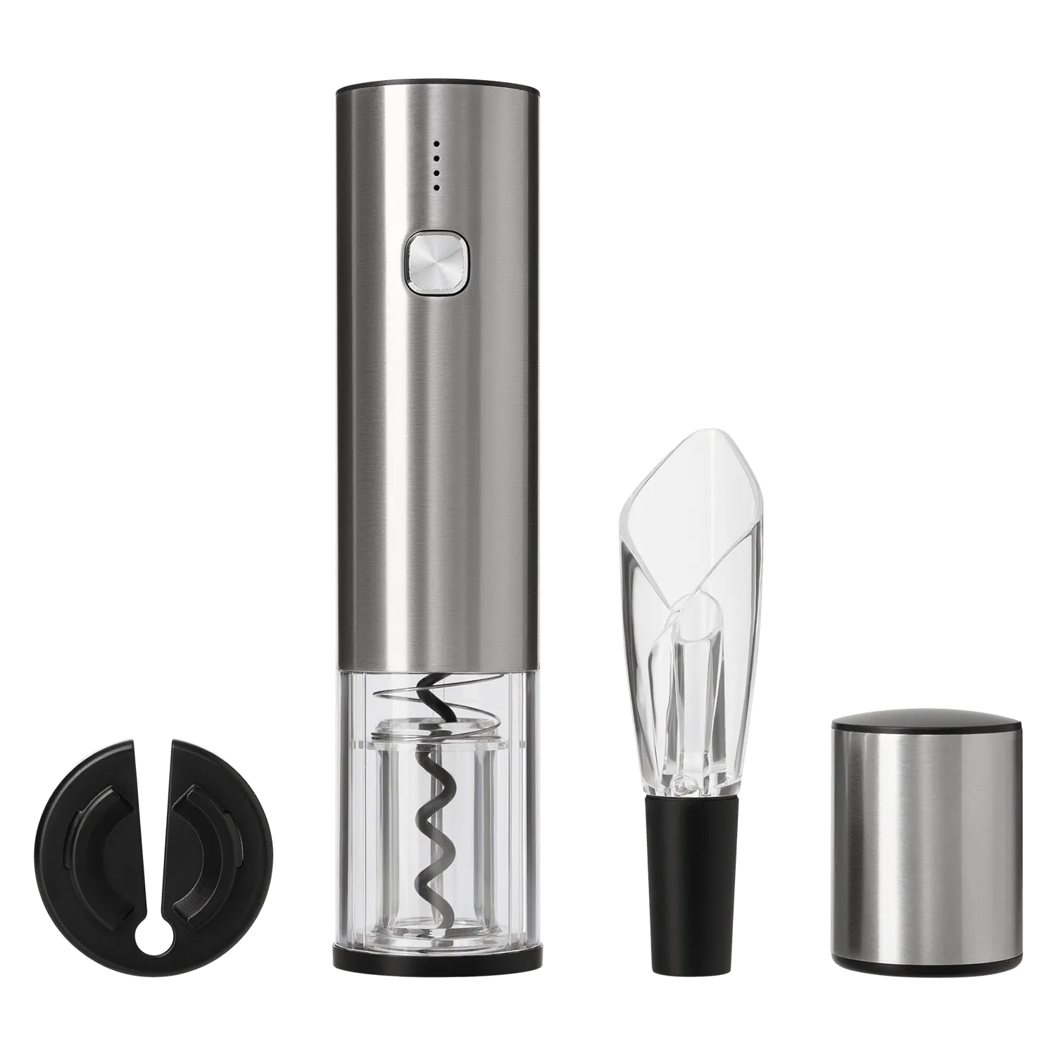 Набор для вина с электрическим штопором Vintaro, серебряный