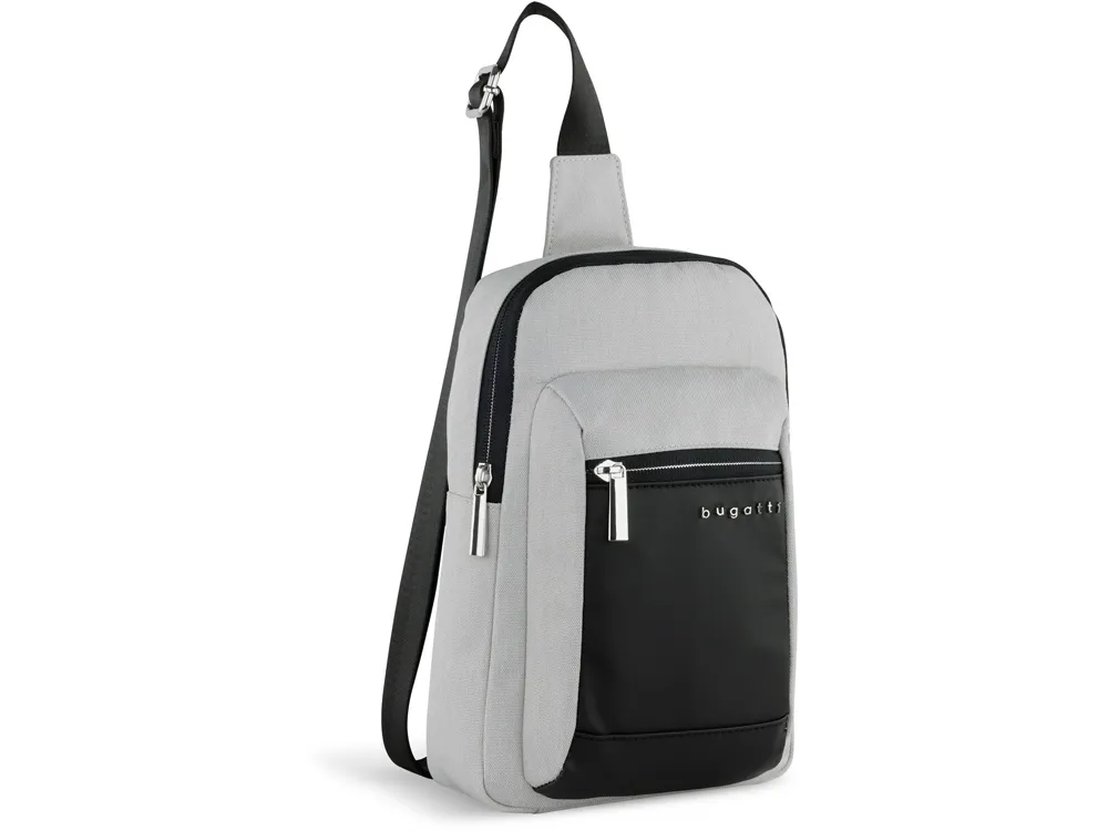 Сумка кросс-боди мужская BUGATTI СЕРА | SERA, светло-серая, полиэстер, 17х6х26,5 см, 2,5 л