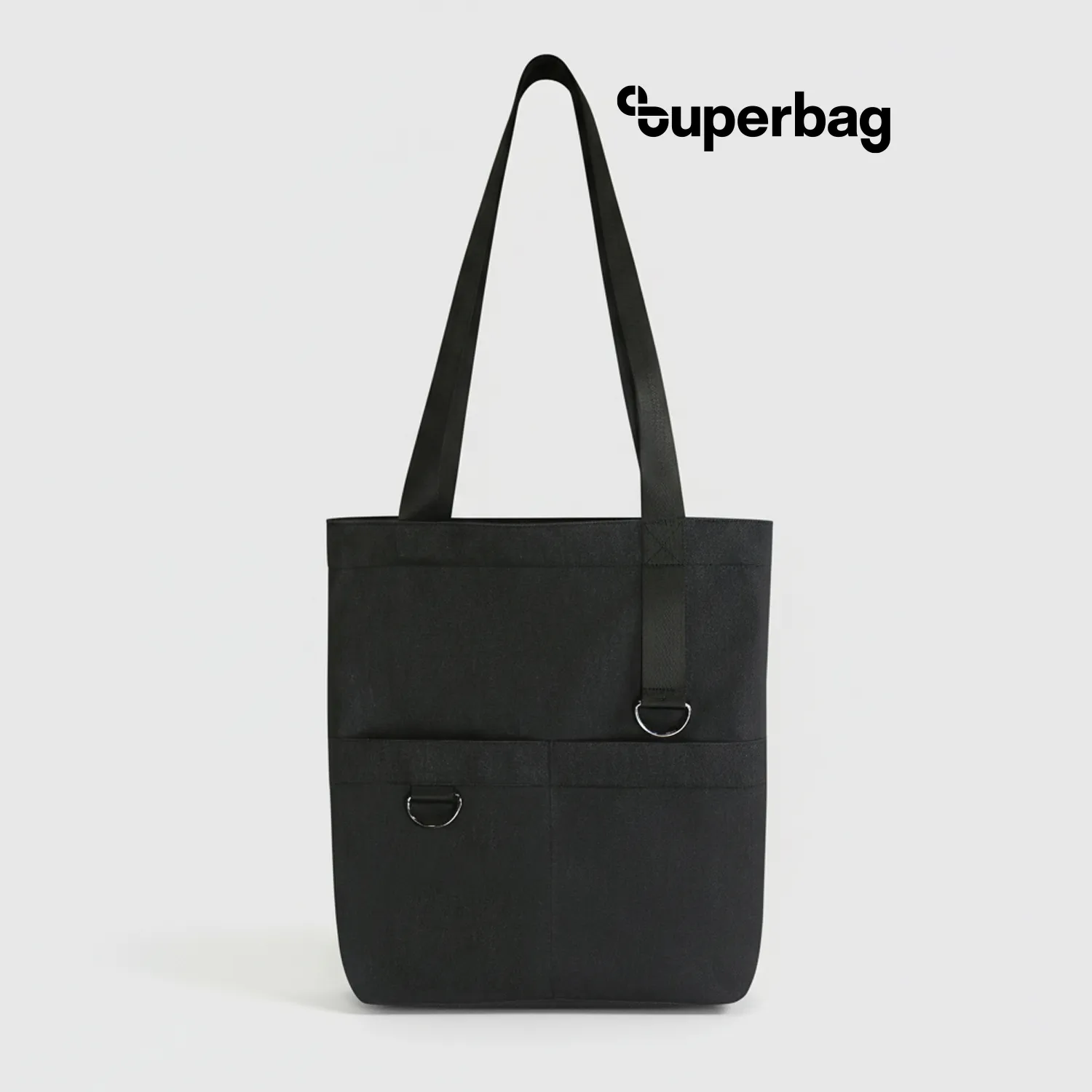 Шоппер Superbag ZIP, с двумя карманами и молнией (черный)