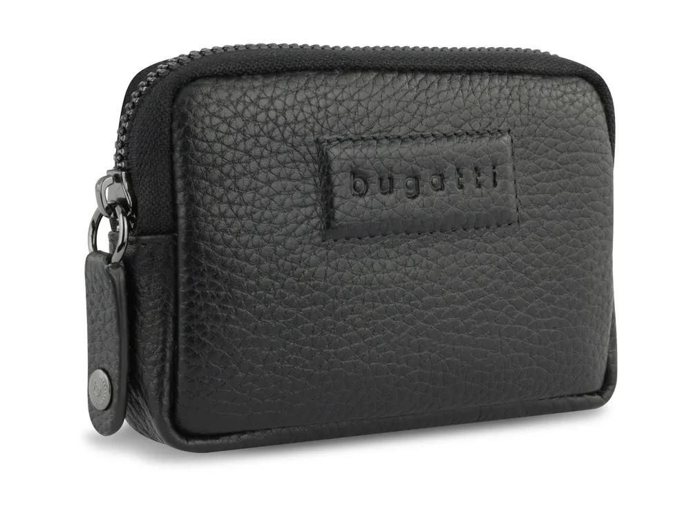 Ключница BUGATTI ЭЛЬЗА | ELSA, с защитой данных RFID, чёрная, воловья кожа/полиэстер, 11х2х7 см