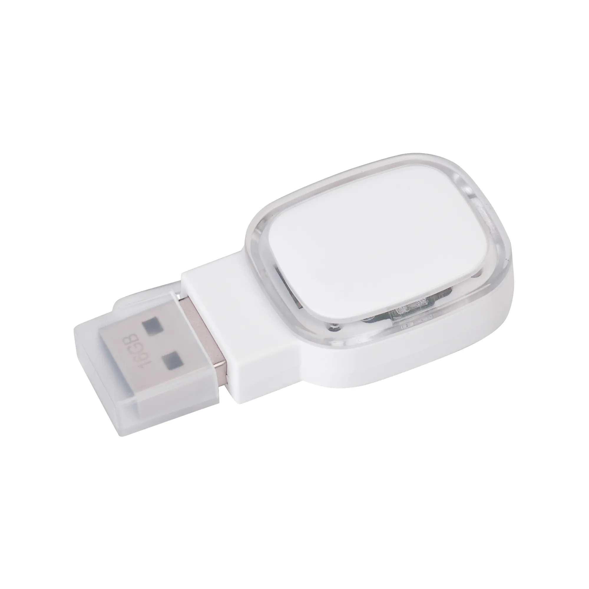 Флеш-карта 16 Гб с подсветкой логотипа белый