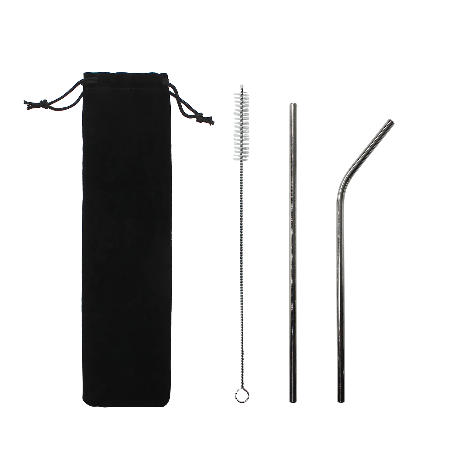 Набор многоразовых трубочек Оnlycofer black (стальной)