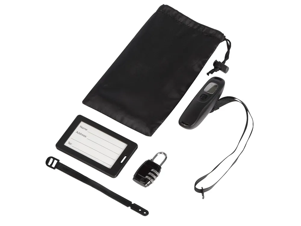 Набор для путешествия: весы, замок, бирка "World"