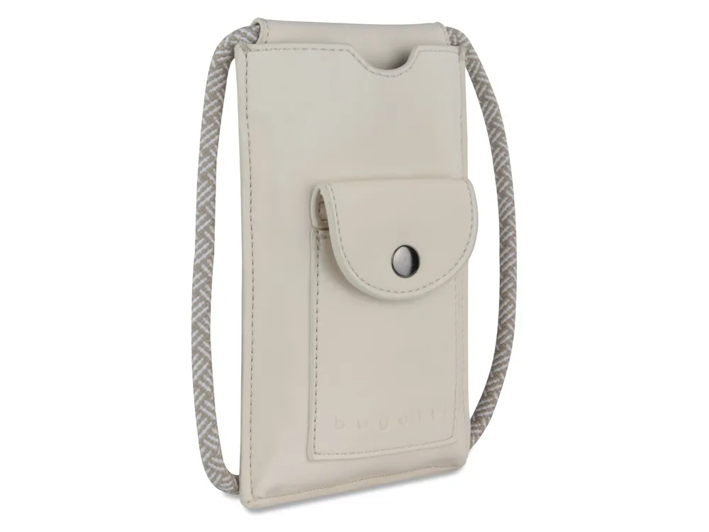 Сумка-чехол для мобильного телефона BUGATTI АЛМАТА | ALMATA, бежевая, полиуретан, 11x2x18 см