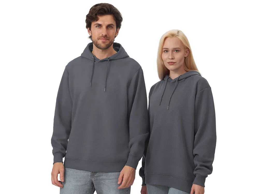 Толстовка с капюшоном оверсайз «Lisbon» унисекс, темно-серый