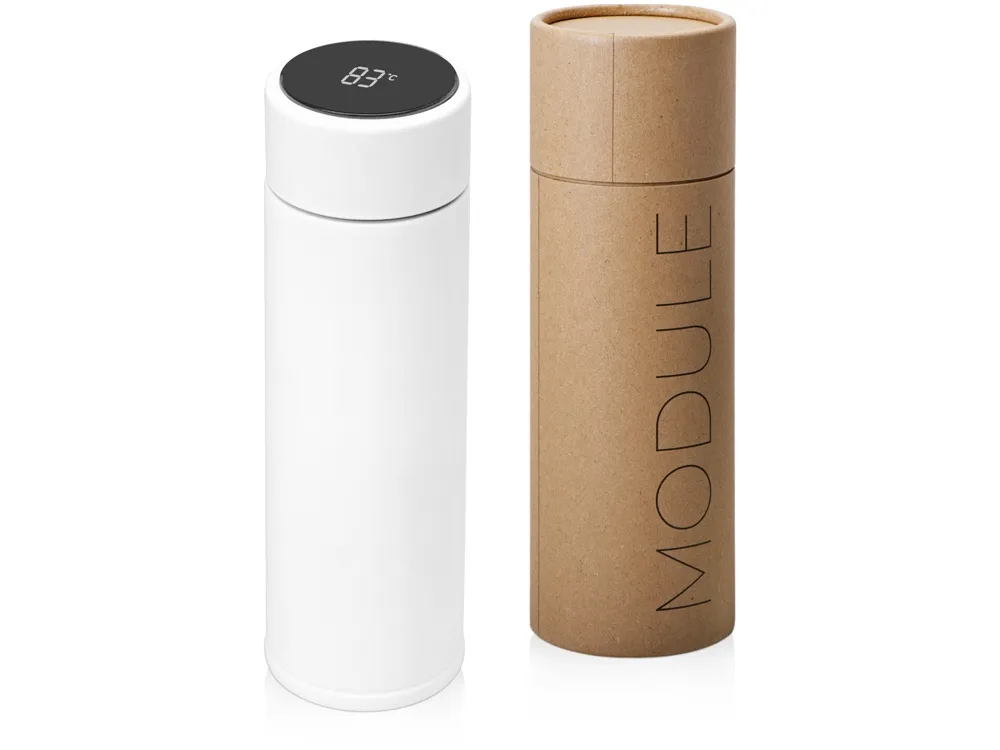 Термос с индикатором температуры "Module", тубус, 360 мл, белый