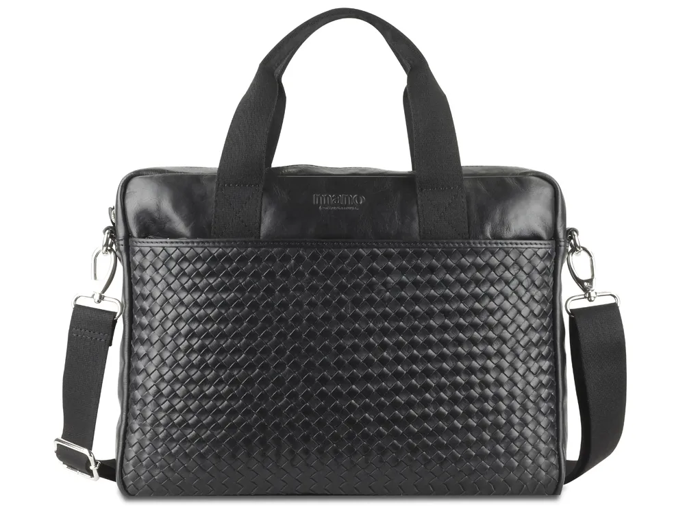 Сумка Mano "Don Luca", натуральная кожа в черном цвете, 37 х 27 х 6 см