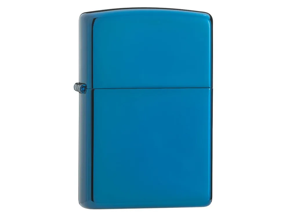 Зажигалка ZIPPO Classic с покрытием Sapphire™, латунь/сталь, синяя, глянцевая, 38x13x57 мм