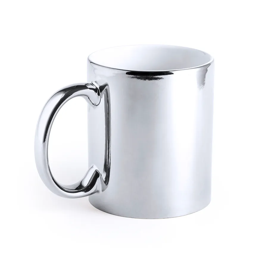 Кружка GLAMOUR, серебряный, тонкая керамика