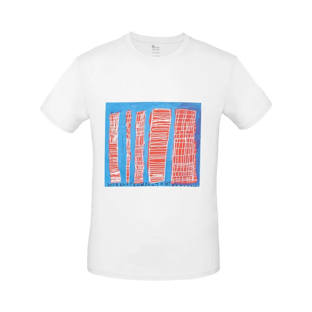 Футболка детская «Небоскребы», белая, размер 5/6